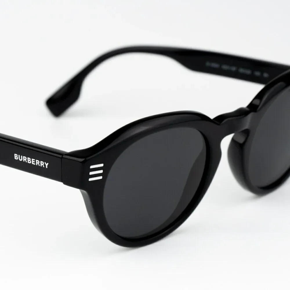 SALE! NEW Burberry BE4404 300187 Black Grey Oval Unisex Sunglasses BE4404